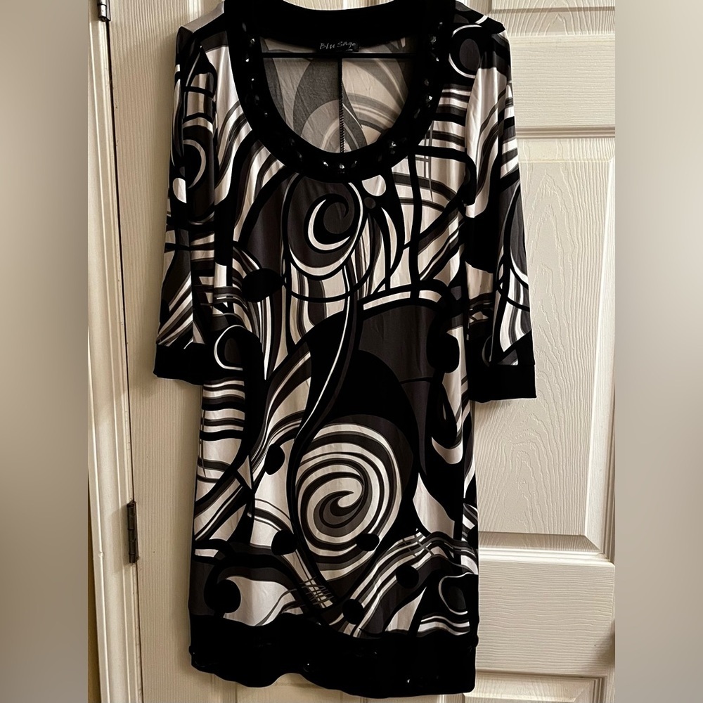 BLUE SAGE~Patterned Dress~LG